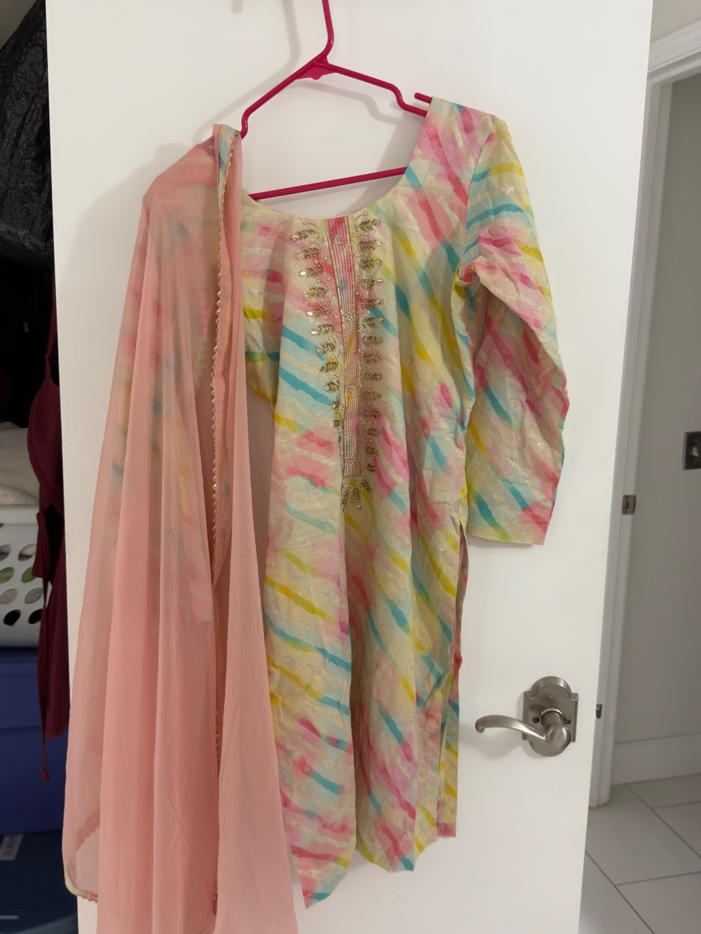 Women's Tie-Dye Kurti Top and Pant Bottom suit